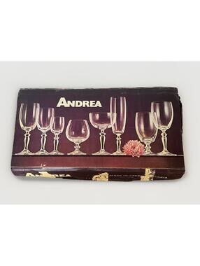 VTG Original in Box 6x Andrea Bohemia Czech Crystal 200ml Port Sherry Glasses